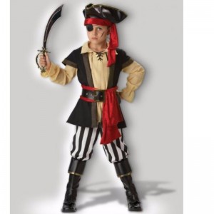Пираты играют роль злодеев юных хэллоуинов костюмы черно - красных мальчиков