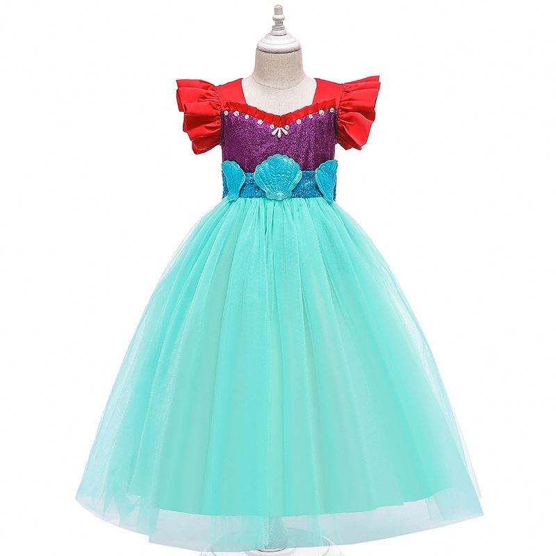 Baige Kids Mermaid Ariel Princess Girl Dress Dress Halloween Performance Cospleum Mry002