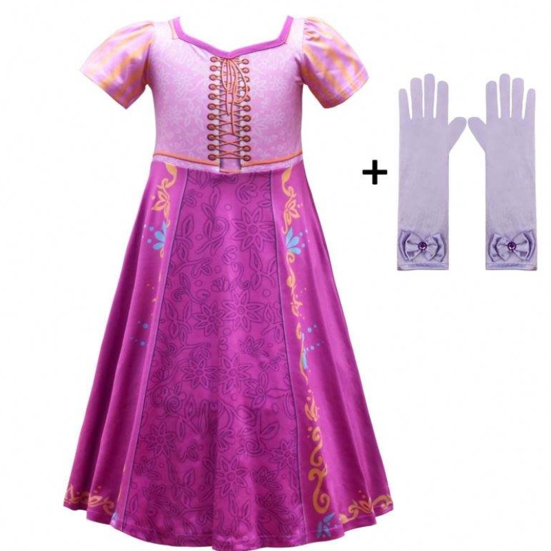 Новый стиль Rapunzel Girls Long Dress Cosplay Costum