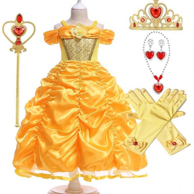 Хэллоуин Рождественский косплей вечеринка Belle Costume Одеться одежды на день рождения Хэллоуин HCBL-008