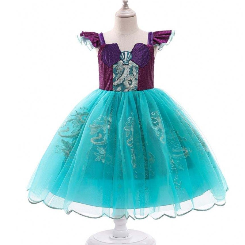 Baige Girls Mermaid Ariel Princess Drent Dress Cosplay Costumes для девочки русалка наряжать детские одежды на Хэллоуин