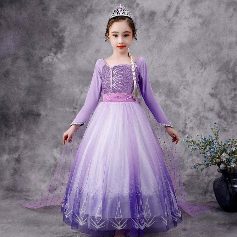 Baige New Elsa Costume 2 Girls Princess Dresses Snow Queen День рождения день рождения косплей косплей с длинным рукавом