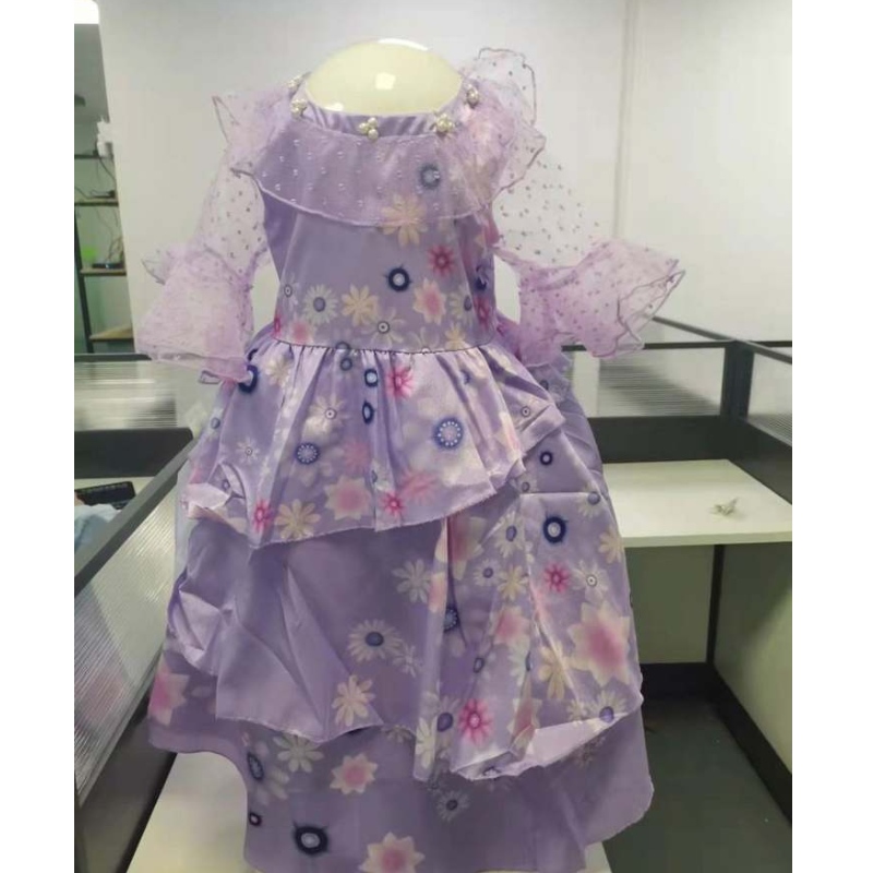 2022 Платье для девочек -девочка Mirabel Girl Princess Dress Elegant Evening Party Tutu Prom Plam платье Encanto Children Cosplay Costum