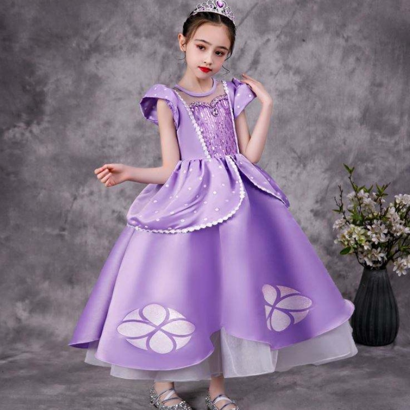 Baige Purple Sofia Rapunzel Elsa Anna Belle Princess Dress Dress TV Costumes София принцесса для девушки
