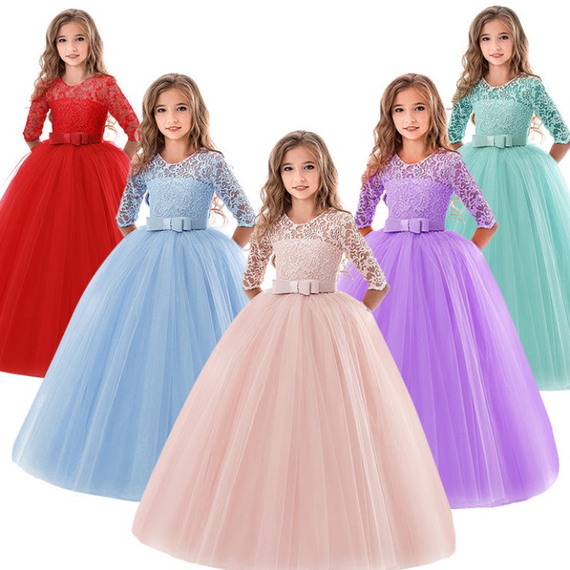 Девочки -подростки одеваются летние дети ~ одежда элегантная принцесса длинные женские девочки Детские кружевные свадебные платья
