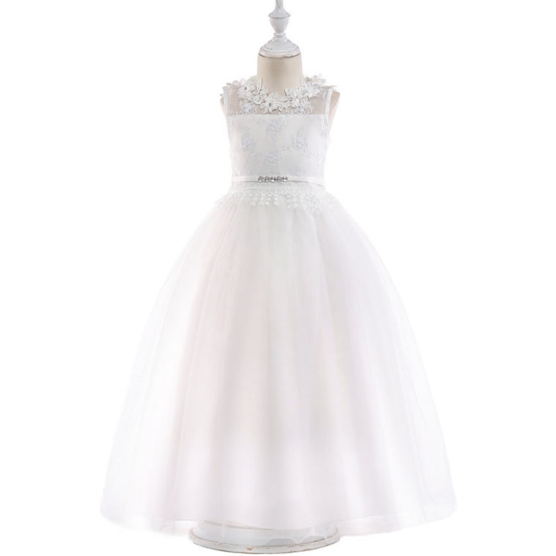2022 Girl Party Dress Элегантное белое подружка невесты Принцесса детские платья для девочек одежда детская свадебное платье 10 12 лет