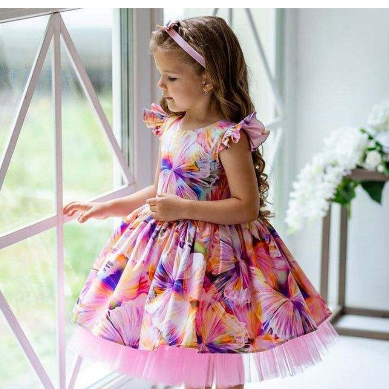Baige Last Floral Print Girls ~ одежда детей в течение 3 лет.