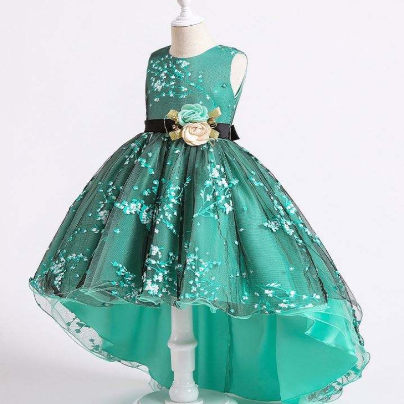Baige Children Dress Flouge Girls Bowd Wedding Hown Tracking Western Party Wear Formal Princess Girl\'s платье 2153