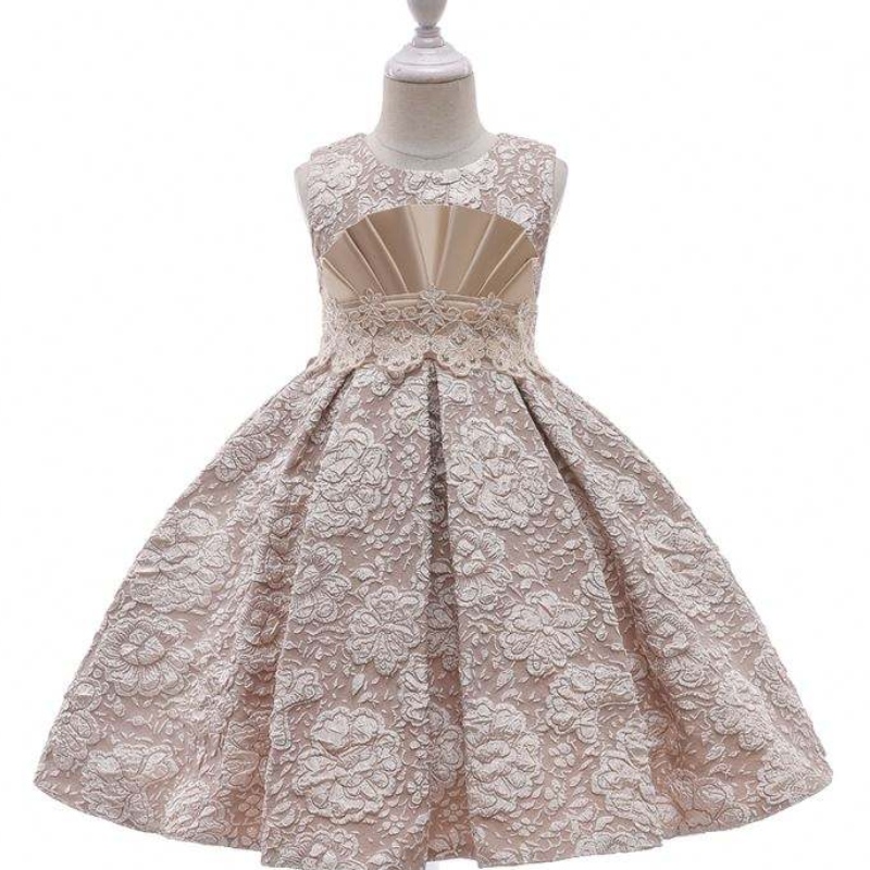 Baige New Arrival сингл jacquard Elegant Mabd Girls Dress Pufpy Frock Frock Girl Dress L5253