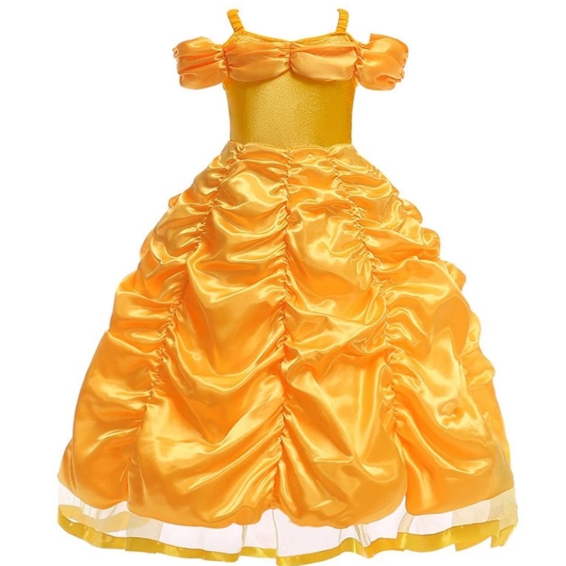 Belle Costume Girls Beauty and The Beast Princess наряжайте детское платье без плеча на Хэллоуин на Хэллоуин