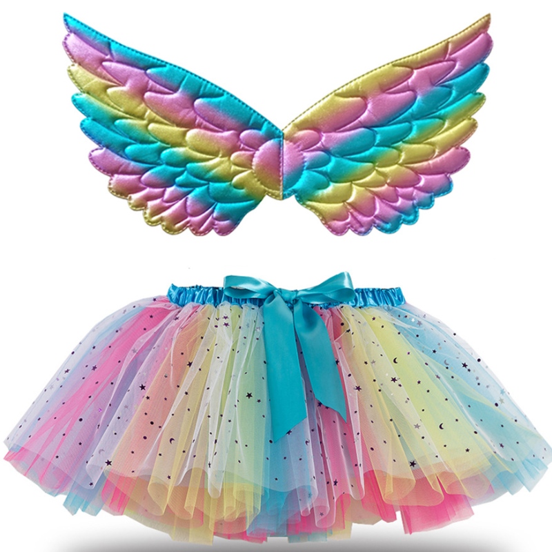 Девочки многоцветные юбки балеты по случаю дня рождения платье для вечеринки девчонки \\\\ \'танцевальные юбки для костюма принцессы с крыльями