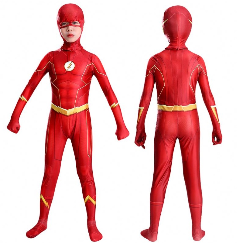 Детский костюм Хэллоуин карнавальный костюм фабрика горячая распродажа Flash Cosplay Bodysuit