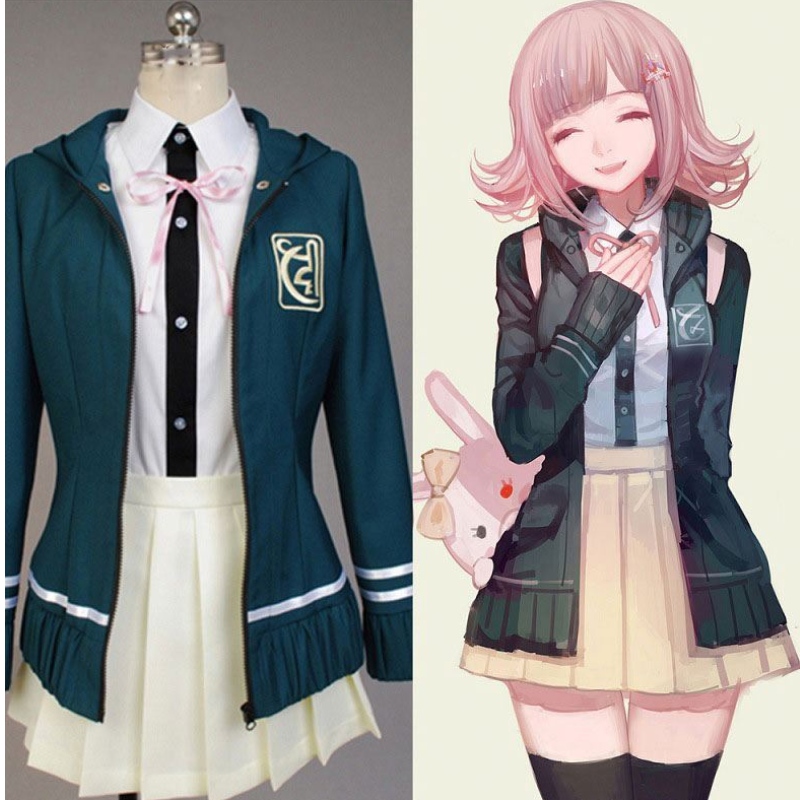 Учащиеся старших классов униформа аниме Danganronpananami Chiaki Cosplay Costum