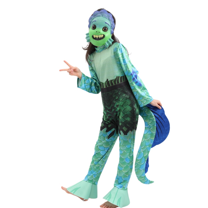 Новый стиль Kids Movie Sea Monster Cosplay Prombsuit Boys Luca Halloween Costumes для детей